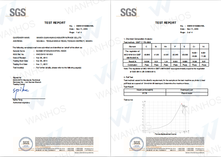 tile roof hook SGS report1
